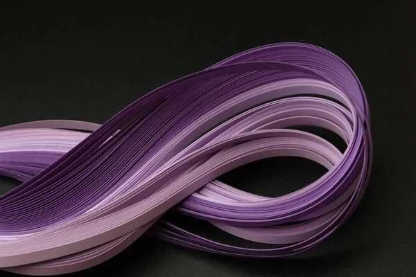 Violett Färgband Våg Papper Svart Abstrakt Struktur Bakgrund — Stockfoto