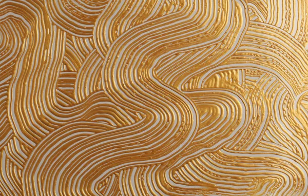 Art Abstract Modern Gold Bronze Color Acrylic Strip Wave Painting — Stock Photo, Image