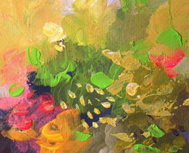 Modern yağ ve akrilik lekeli duvar boyası. Soyut doku renk lekesi fırça darbesi arka planı. Çağdaş sanat. Parça. Kapat..