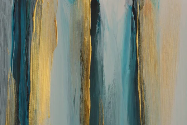 Textura Óleo Pintura Manchas Acrílico Abstracto Oro Bronce Color Azul — Foto de Stock