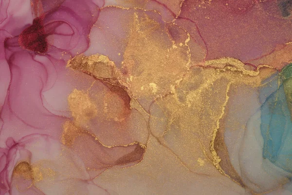 Kunst Abstraktes Aquarell Flow Blot Malerei Farbe Leinwand Marmor Textur — Stockfoto