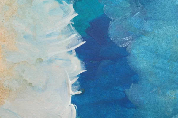 Textur Olja Och Akryl Smutsfläck Målning Abstrakt Blå Vit Och — Stockfoto
