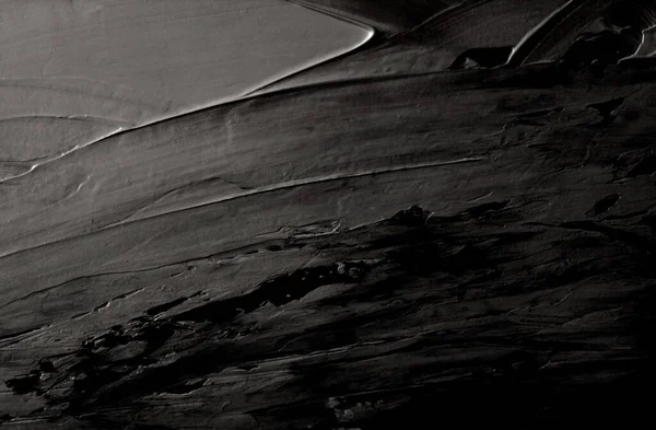 Чорна Олія Акриловий Мазок Розмалюють Пензлем Абстрактна Рельєфна Ліпнина Текстура — стокове фото