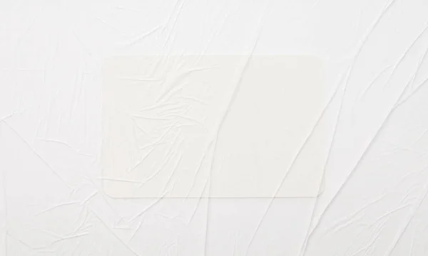 Textura Branco Vazia Cartão Papel Lona Amassado Molhado Com Espaço — Fotografia de Stock