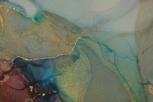 Soyut Suluboya Akış Lekesi Resmi Renkli Tuval Mermer Desen Arka — Stok fotoğraf