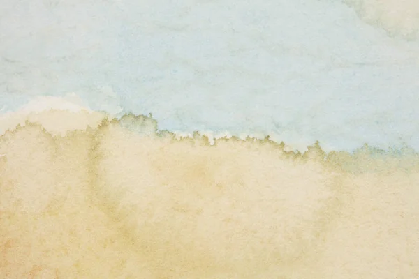 Abstrato Aquarela Molhada Papel Pintura Mancha Fluxo Acrílico Azul Bege — Fotografia de Stock