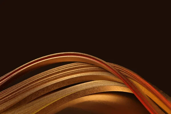 抽象的なグローの背景 暗褐色の金 の輝き波 — ストック写真
