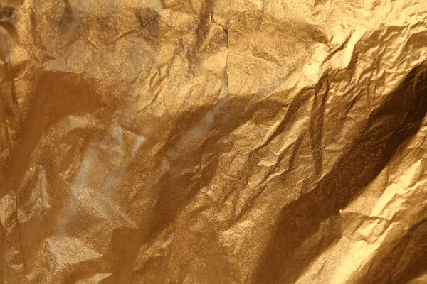 Abstract Gold Crumpled Texture Paper Copy Space Background — Stock Photo, Image