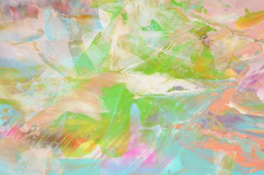 Modern yağ ve akrilik lekeli duvar boyası. Soyut doku renk lekesi fırça darbesi arka planı. Çağdaş sanat.