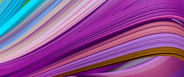 Abstrakte Farbverlauf Neon Ultraviolette Farbe Welle Curl Streifen Papier Horizontal — Stockfoto