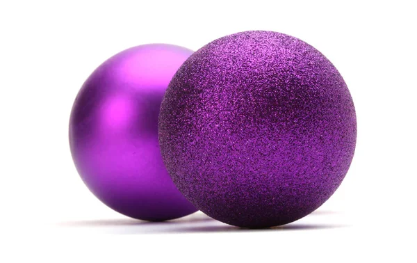 Крупним Планом Фіолетовий Нефрит Світяться Веселі Різдвяні Кульки — стокове фото