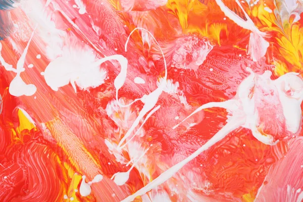Moderne Olie Acryl Smeren Vlek Schilderen Muur Abstract Textuur Rood — Stockfoto