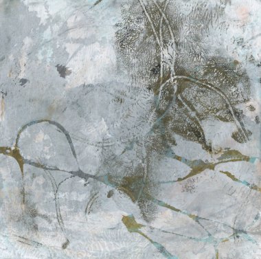 Sanat soyut renk akrilik ve yağ monotipi lekeli resim. Jel baskı plakası. Çadır bezi dokusu arkaplanı.