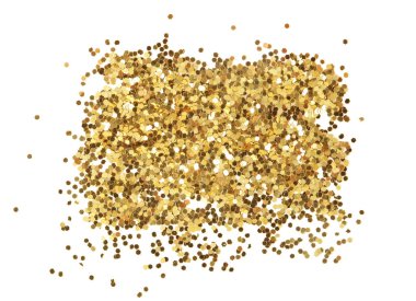 Abstract gold glitter confetti dot. Isolated on white background.