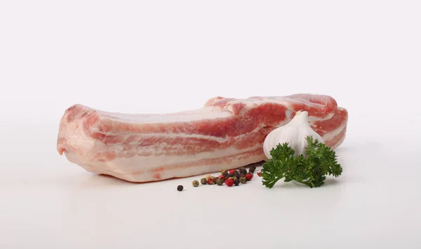 Raw Fat Pork Meat Light Background — Foto Stock