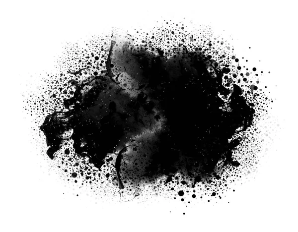 Ink Black Color Smoke Blot Drop White Background — Stock Photo, Image