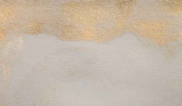 Zachte Natte Aquarel Papier Textuur Schilderen Muur Abstract Goud Beugel — Stockfoto