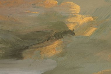 Art modern oil and Acrylic smear blot painting wall. Abstract texture beige, gold color stain brushstroke background.