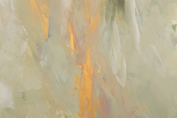 艺术现代油画和丙烯酸涂污漆墙 抽象质感米色 金黄色色泽笔触背景 — 图库照片