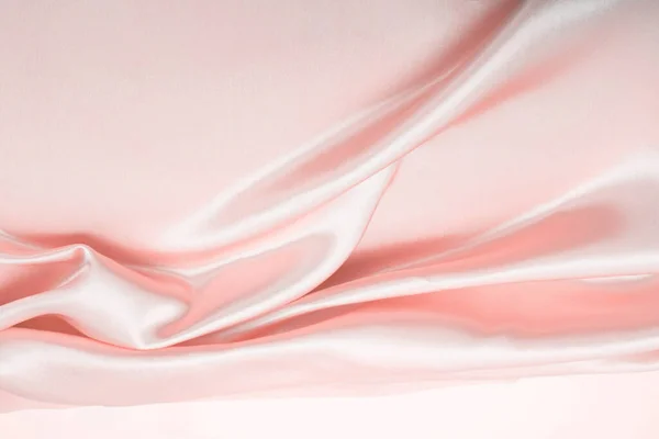 Beige Pink Nacre Wave Fabric Silk Abstract Texture Horizontal Copy — Zdjęcie stockowe