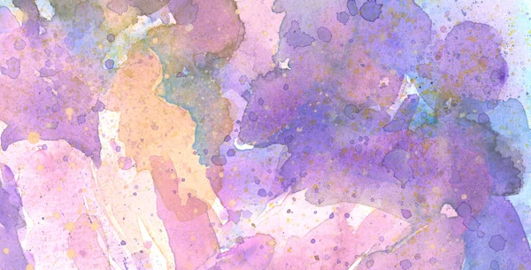 Художній Абстрактний Акварель Чорнильний Потік Розмалюють Пензлем Бузковий Рожевий Бежевий — стокове фото