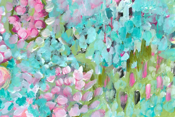 アートオイルとアクリルスミアブロークペイント 抽象的な質感の色染色水平キャンバスの背景 — ストック写真