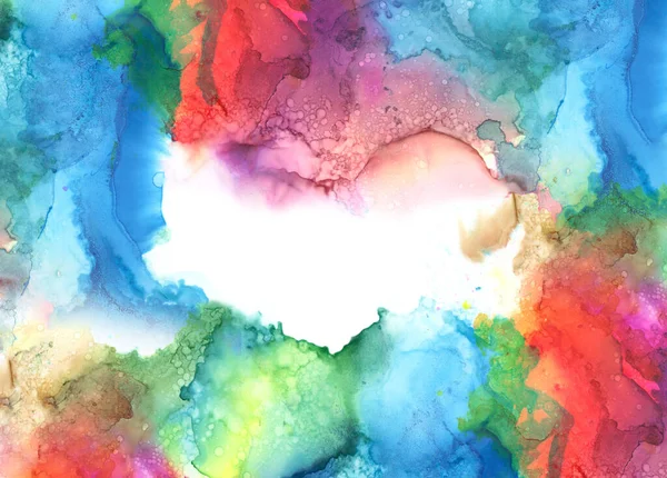 Art Abstract Painting Blots Drops Frame Background Alcohol Ink Watercolors — Stock Photo, Image