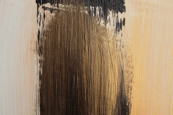Oil Acrylic Smear Blot Painting Wall Abstract Texture Gold Black — Stockfoto