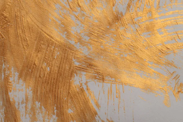 Художественное Масло Акриловое Пятно Холст Стены Живописи Абстрактная Текстура Золотой — стоковое фото