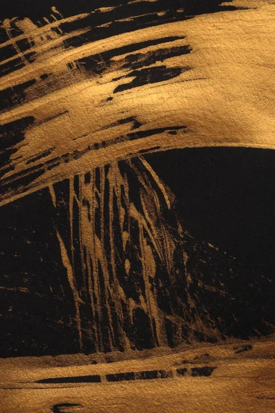 Umělecký Olej Akrylové Skvrny Plátno Malba Stěna Abstraktní Textura Zlatá — Stock fotografie