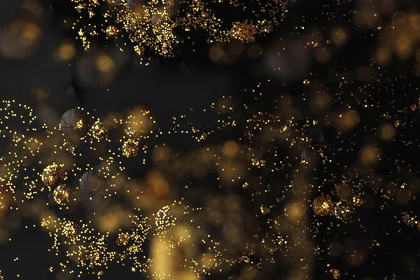 Soft Focus Abstract Blur Black Gold Glitter Glow Shine Texture — Stock Photo, Image