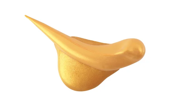 Art Gold Acrilico Macchia Macchia Goccia Sfondo Bianco Texture Astratta — Foto Stock