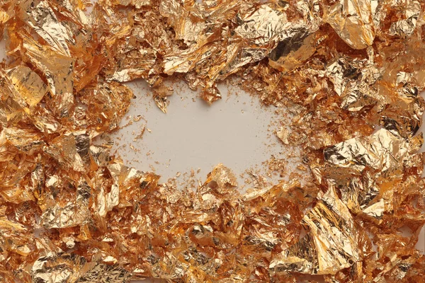 Marco Lámina Brillo Oro Bronce Resumen Brillo Textura Copia Espacio — Foto de Stock