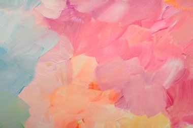 Sanat yağı ve akrilik leke bezi duvar boyası. Soyut doku pembe pastel renk lekesi fırça darbesi dokusu arka plan.