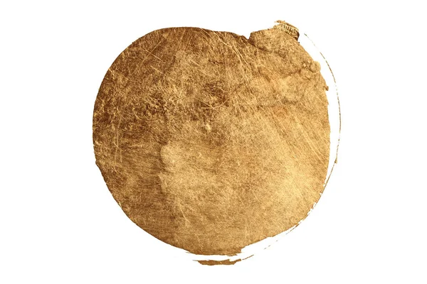 Złoty Brązowy Brokat Pędzelkowy Krąg Malarski Rozmaz Plamy Streszczenie Błyszczące — Zdjęcie stockowe