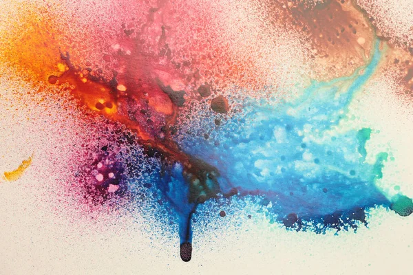 Akvarell Flöde Spray Blot Droppar Beige Abstrakt Konstbakgrund — Stockfoto