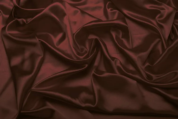 Brown Nacre Wave Fabric Silk Abstract Texture Horizontal Copy Space — Stock Photo, Image