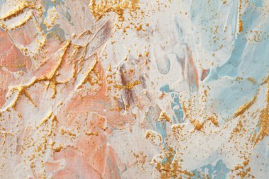 Sanat yağı ve akrilik leke bezi duvar boyası. Soyut renk lekesi fırça darbesi dokusu arkaplanı.