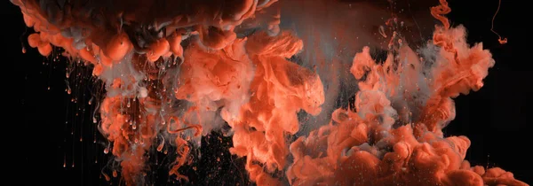 Warna Hitam Dan Merah Akrilik Dalam Air Tinta Blot Latar — Stok Foto