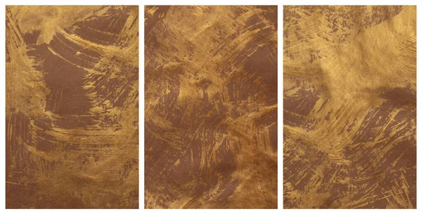 Olieverf Acryl Vlek Doek Schilderpapier Abstract Textuur Goud Brons Bruine — Stockfoto
