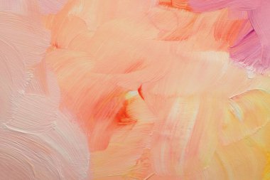 Sanat yağı ve akrilik leke bezi duvar boyası. Soyut pembe renk lekesi fırça darbesi dokusu arkaplanı.