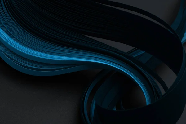Blauer Und Schwarzer Streifen Wellenpapier Hintergrund Der Abstrakten Textur — Stockfoto