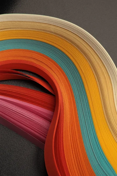 Farbstreifen Wellenförmiges Papier Hintergrund Der Abstrakten Textur — Stockfoto
