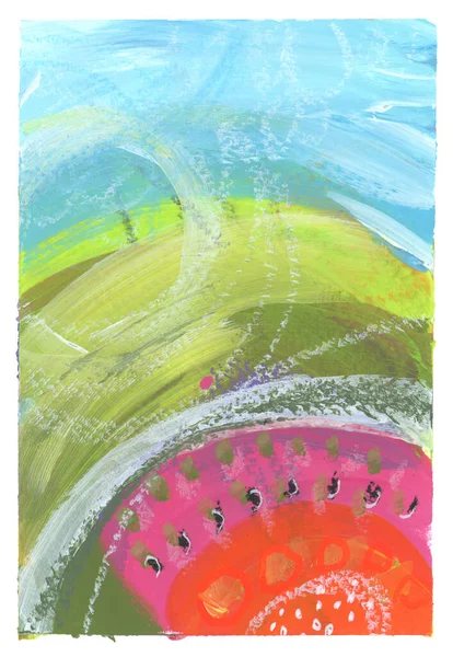 Art Watercolor Acrylic Smear Blot Pencil Oil Pastel Line Scribble — Stock Photo, Image