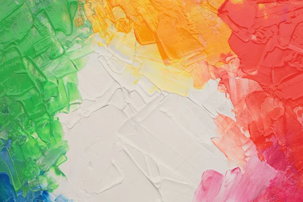 Art Olie Acryl Smeren Vlek Doek Schilderen Muur Abstract Regenboog — Stockfoto