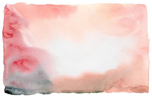 Różowy Beżowy Abstrakcyjny Akwarela Malarstwo Plamy Tekstury Ramki Tło — Zdjęcie stockowe