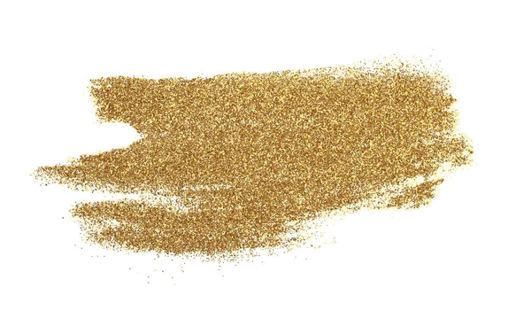 Gold bronze Glitter brushstroke painting dot blot smear. Abstract glow shine background.