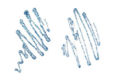 Soyut parlak mavi nokta lekeli fırça darbesi. Beyaz arkaplanda izole.