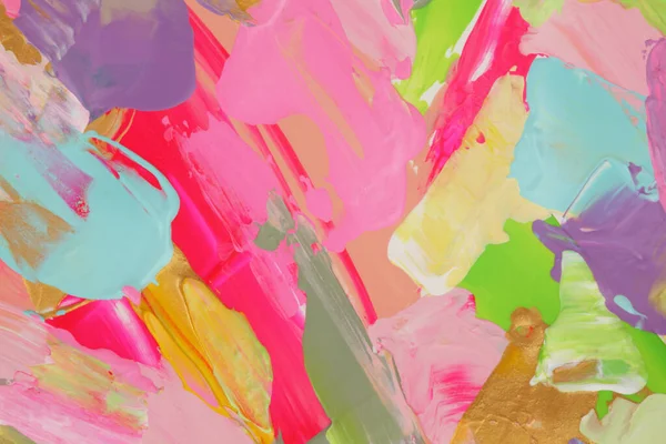 Texturovaný Olej Akrylové Skvrny Plátno Malování Stěn Abstraktní Neonová Růžová — Stock fotografie