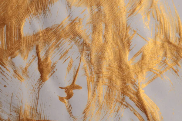 Yağ Akrilik Leke Bezi Boyama Kağıdı Soyut Doku Altın Bronz — Stok fotoğraf